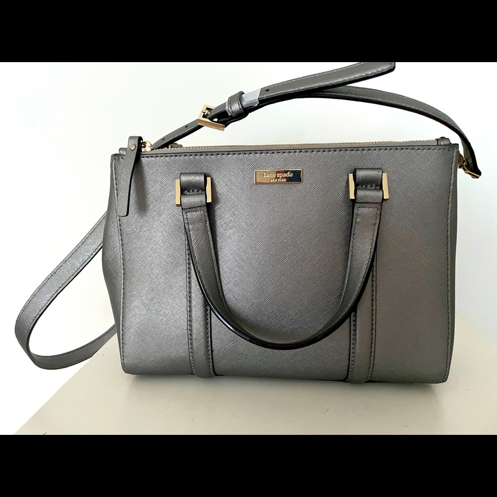 Leather Convertible Bag Pewter main image 0